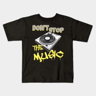 DJ Turntable Vinyl Music Kids T-Shirt